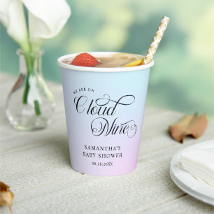 Gobelets En Papier Moderne Pastel Pink Cloud Neuf Baby shower