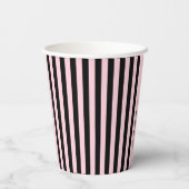 Gobelets En Papier Moderne rayures noir et rose blush (Verso)