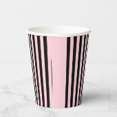 Gobelets En Papier Moderne rayures noir et rose blush (Droite)