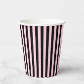 Gobelets En Papier Moderne rayures noir et rose blush (Recto)