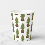 Gobelets En Papier Moderne Russe Aquarelle Noël Arbre de Noël (Gauche)