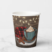 Gobelets En Papier Moderne Rustique Hot Cocoa Baby shower cosy (Verso)