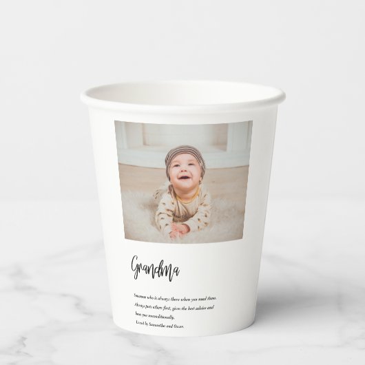 Gobelets En Papier Moderne Simple Meilleure grand-mère toujours Meill (Verso)