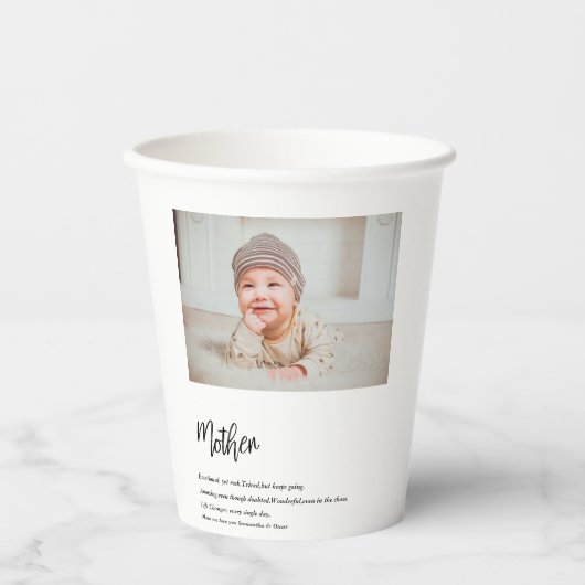 Gobelets En Papier Moderne Simple Meilleure Mère Jamais Meilleure Bea (Recto)