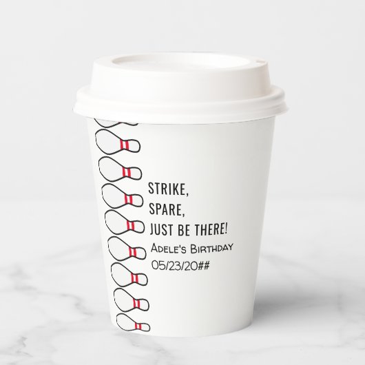 Gobelets En Papier Moderne Simple N'Importe Quel Âge Bowling fête d'a (Recto)