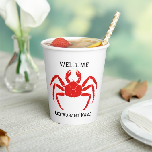 Gobelets En Papier Moderne Simple rouge crabe de mer frais (Insitu)