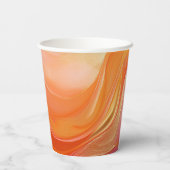 Gobelets En Papier Moderne Sunrise Orange rose et or (Verso)