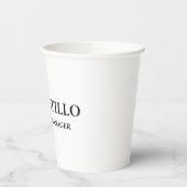 Gobelets En Papier Moderne tendance Elégant Simple White Manager (Gauche)