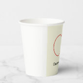 Gobelets En Papier Moderne tendance Monogramme Rouge Beige (Droite)