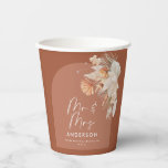 Gobelets En Papier moderne terre cuite bohème pampas herbe mariage<br><div class="desc">moderne terre cuite bohème pampas herbe M & Mme coupe de papier de fête de mariage. Belles aquarelles florales imprimées à la main et texte de script moderne. Moderne sur design tendance.</div>