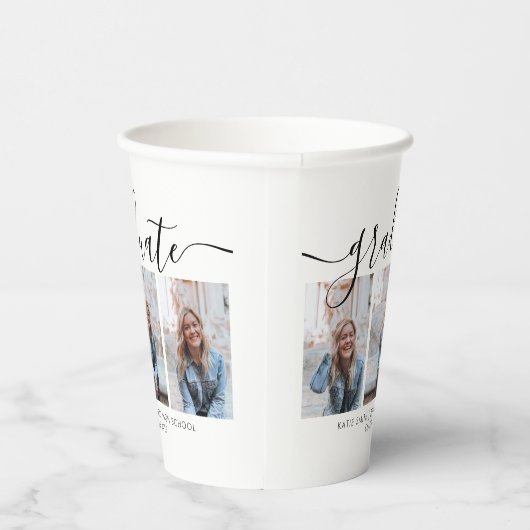 Gobelets En Papier Modernité Script Calligraphie Graduation 3 Photo (Droite)