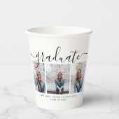 Gobelets En Papier Modernité Script Calligraphie Graduation 3 Photo (Recto)