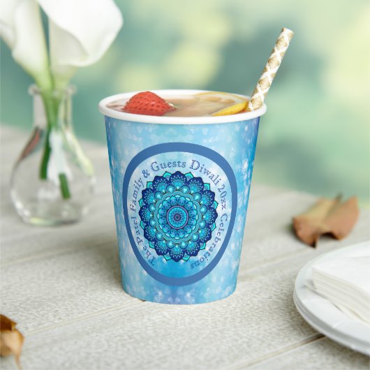 Gobelets En Papier Modifier le texte correspondant Diwali bleu (Insitu)