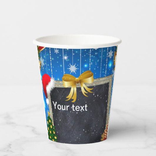 Gobelets En Papier Modifier le texte Joyeuses tasses de papier de Noë (Recto)