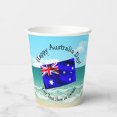 Gobelets En Papier Modifier le texte Joyeux Australie Jour Drapeau Oc (Verso)
