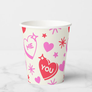 Gobelets En Papier Moi et toi Romantic Hearts Paper Cup