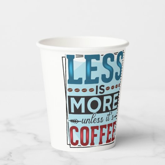 Gobelets En Papier Moins c'est plus & mais premier café (Verso)