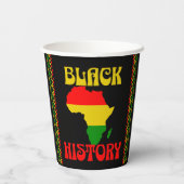 Gobelets En Papier Mois de l'histoire des Noirs, Afro-Américains (Verso)
