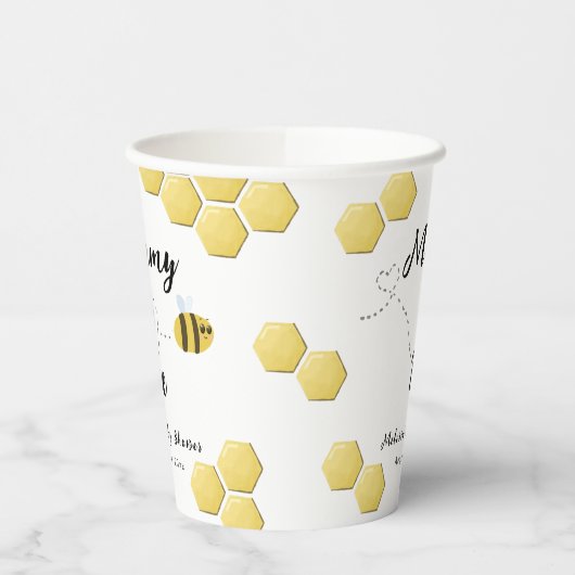 Gobelets En Papier Mommy to Bee mignonne Honeycomb Baby shower (Gauche)