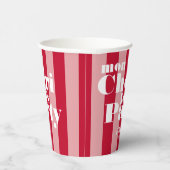 Gobelets En Papier Mon Cherie Faisons la Fête Cerise Rouge Rayure Épa (Droite)
