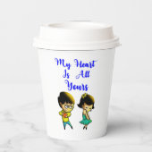 Gobelets En Papier Mon coeur est tout votre Bestie Couple amour Valen (Verso)