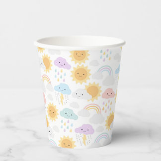 Gobelets En Papier Mon petit arc-en-ciel et nuages Coupes de fête