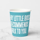 Gobelets En Papier Mon petit patron | Fête d'anniversaire drôle (Verso)