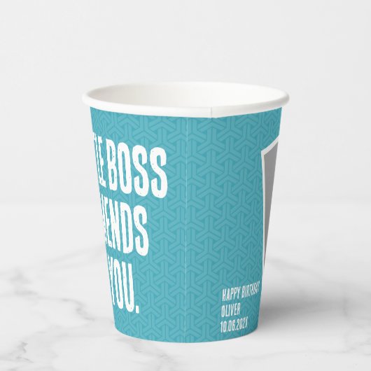 Gobelets En Papier Mon petit patron | Fête d'anniversaire drôle (Droite)