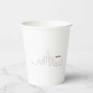 Gobelets En Papier Mon Qatar – Design Minimaliste