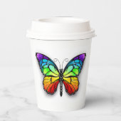 Gobelets En Papier Monarque papillon arc-en-ciel (Verso)