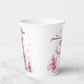 Gobelets En Papier Monde de Marshmallow de Snowman rose (Gauche)