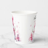 Gobelets En Papier Monde de Marshmallow de Snowman rose (Droite)
