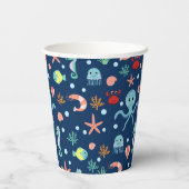 Gobelets En Papier Monde marin (Verso)