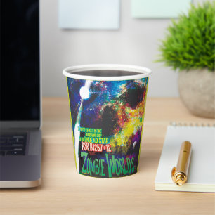 Gobelets En Papier Mondes Zombie Galaxie d'Halloween