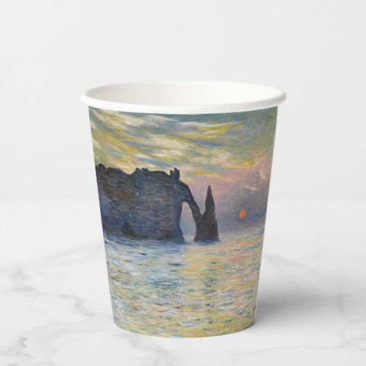 Gobelets En Papier Monet - Le Manneport, Falaise à Etretat, coucher d (Verso)