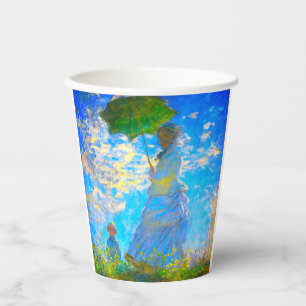 Gobelets En Papier Monet Woman avec un parasol