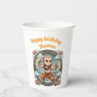 Gobelets En Papier Monk Martial Arts Anime Chibi Gamer Birthday