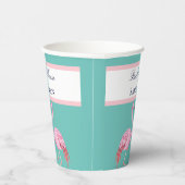 Gobelets En Papier Monogram Beach House Flamants roses Turquoises mar (Droite)