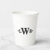 Gobelets En Papier Monogramme à trois lettres personnalisé Élégant no (Verso)