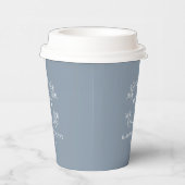 Gobelets En Papier Monogramme blanc Dusty Blue Mariage tasses de papi (Droite)