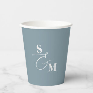 Gobelets En Papier Monogramme Classique Ampersand Moderne Mariage