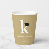 Gobelets En Papier Monogramme classique simple Fête de graduation mod (Verso)