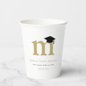 Gobelets En Papier Monogramme classique simple Fête de graduation mod (Verso)