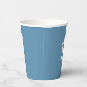 Gobelets En Papier Monogramme Couleurs personnalisées bleu foncé init (Droite)