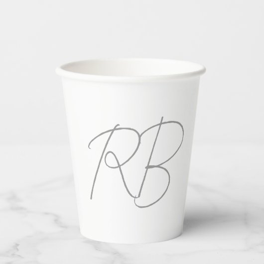 Gobelets En Papier Monogramme créatif unique tendance Lettres initial (Recto)