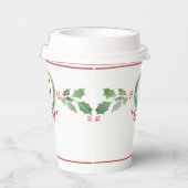 Gobelets En Papier Monogramme de couronne de Noël (Droite)