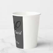 Gobelets En Papier Monogramme de mariage à calligraphie attractive (Gauche)