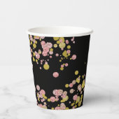 Gobelets En Papier Monogramme de Mariage or Rose d'étincelle Confetti (Verso)