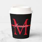 Gobelets En Papier Monogramme de retraite des pompiers de la ligne ro (Recto)