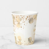 Gobelets En Papier Monogramme doré pailleté d'eucalyptus pour enterre (Droite)